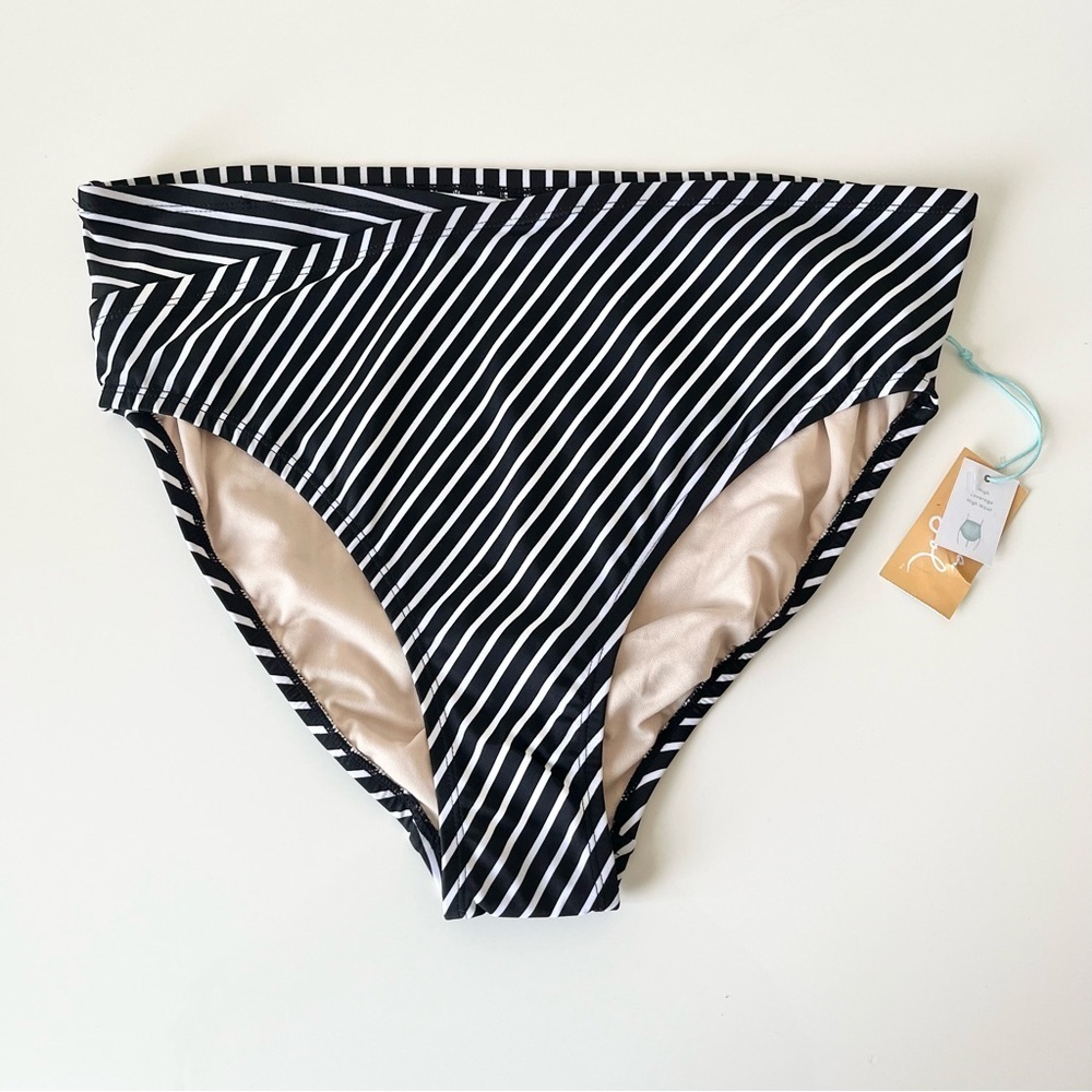Kona Sol Striped High Waisted Bikini Bottoms Size 16W/18W